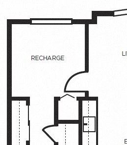 one bedroom floor plan l 777 Broadway Apartments in Oakland